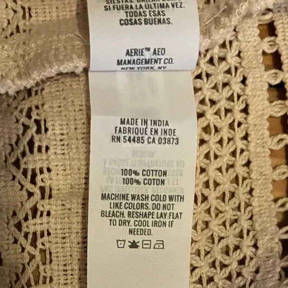 Aerie Cotton Crochet Crop Top in Sand Sz XS - Picture 8 of 8
